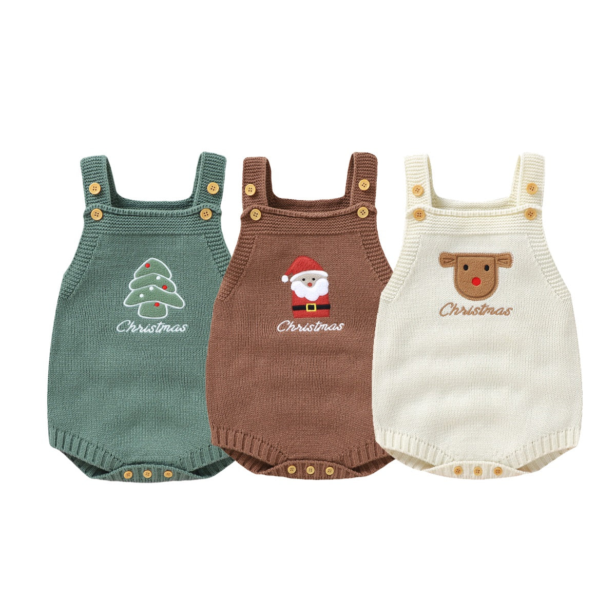 Cute Christmas Knit Baby Romper