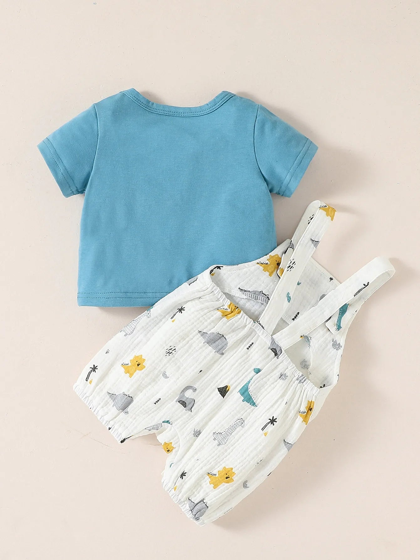 MOMSTAG 2pc Baby Boys Summer Short Sleeve T-Shirt & Suspenders Set