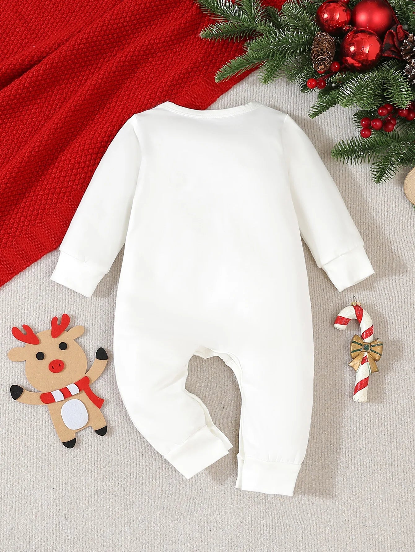 Funny Reindeer Baby Christmas Jumpsuit