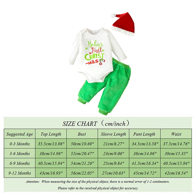 Baby Boy Christmas Cotton Grinch Outfit Set