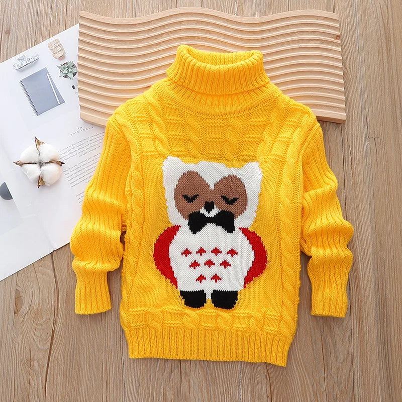 Cozy Holiday Cartoon Turtleneck Sweater
