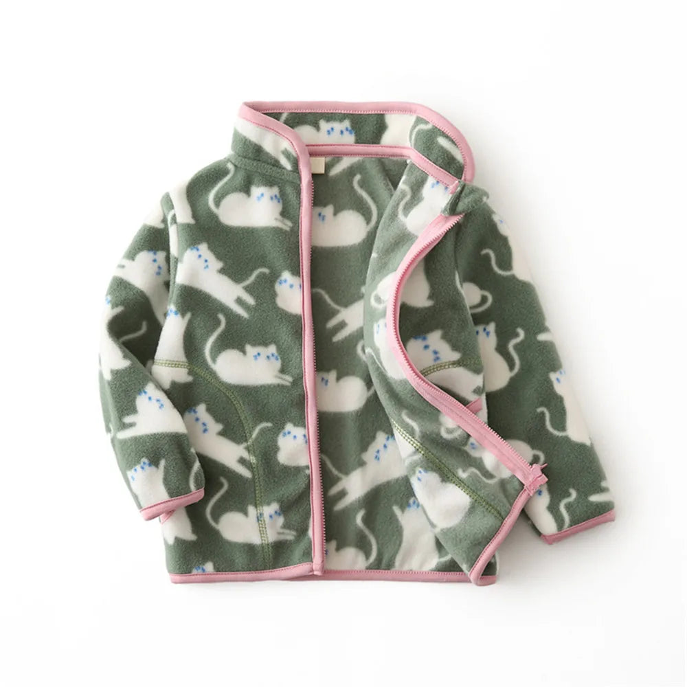 Dinosaur Fleece Hooded Kids Jacket 2T–5Y