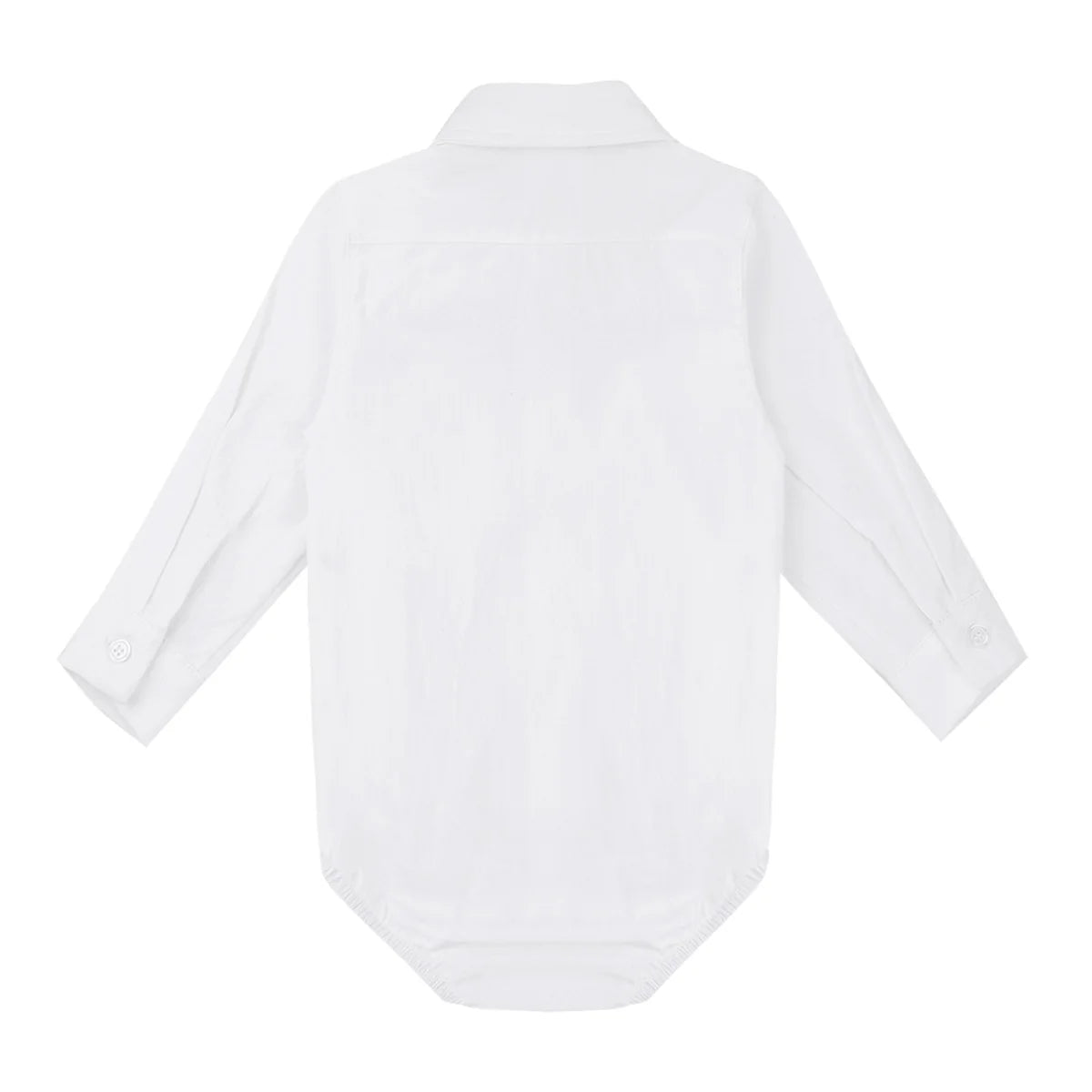 Baby Boy Formal Jumpsuit – White Long Sleeve Wedding Romper