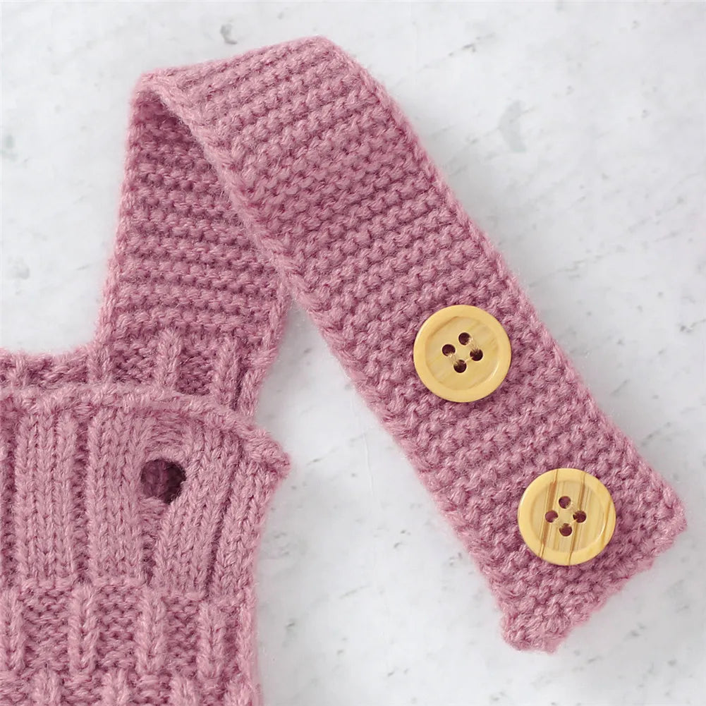 2Pcs Set Baby Knitted Romper Set