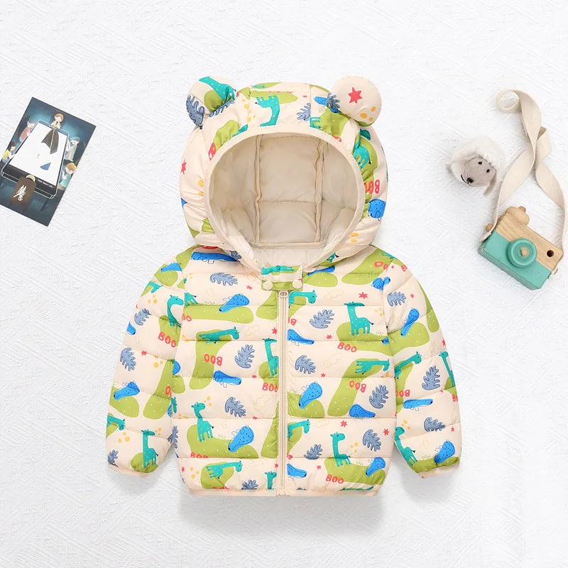 Kids Cute Puffer Jacket – Hooded Winter Coat