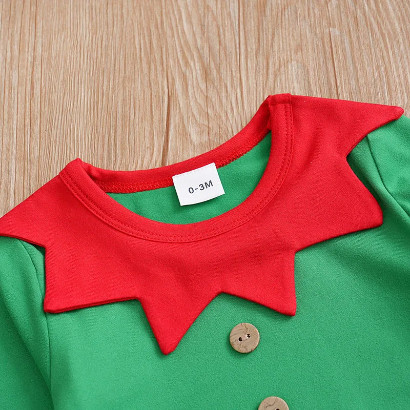 Christmas Elf Baby Jumpsuit Photoshoot Set