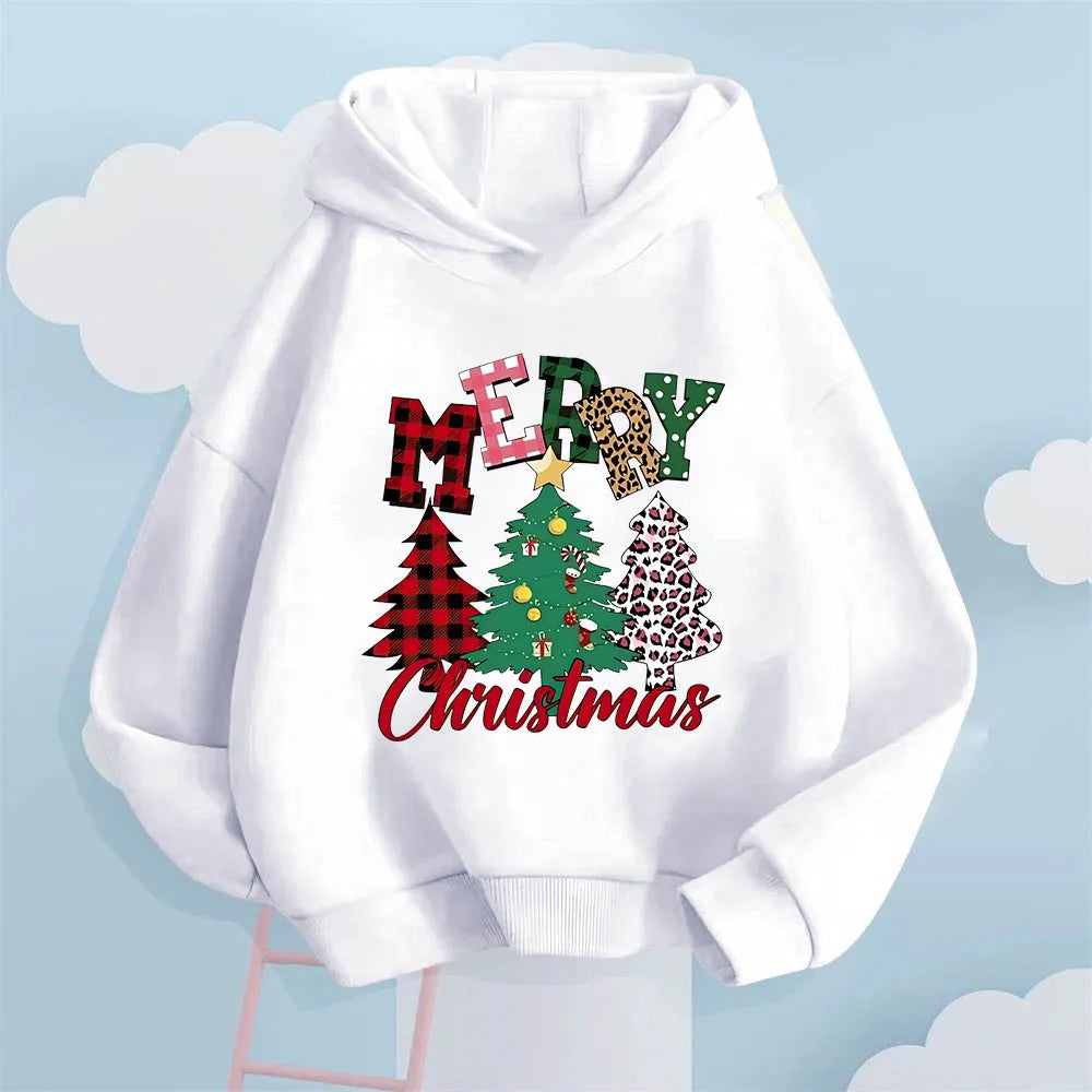 Christmas Tree Print Kids Hoodie