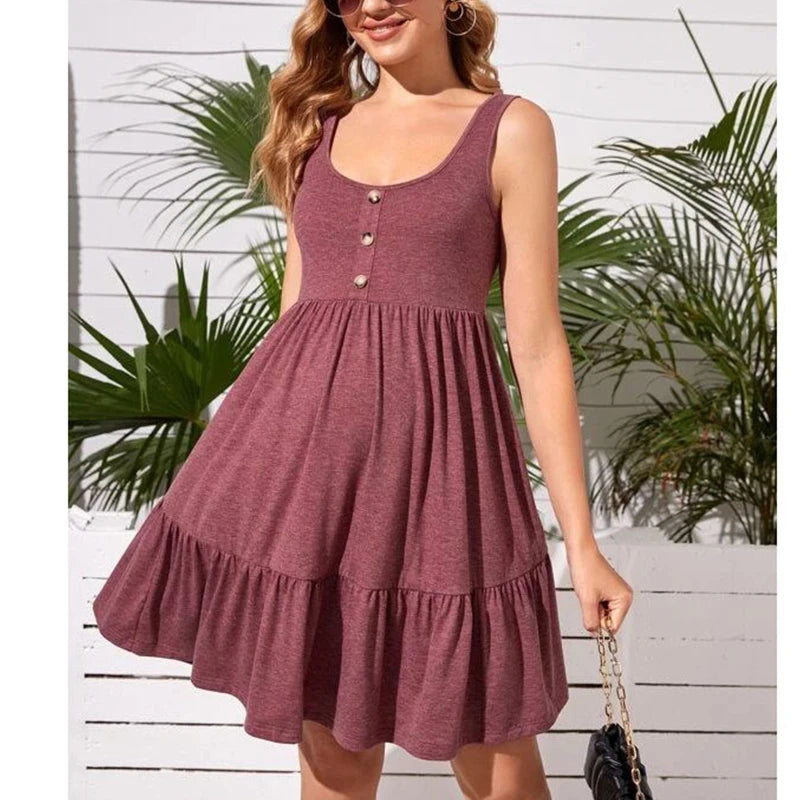 MOMSTAG Maternity Button Pocket Dress - Office Casual