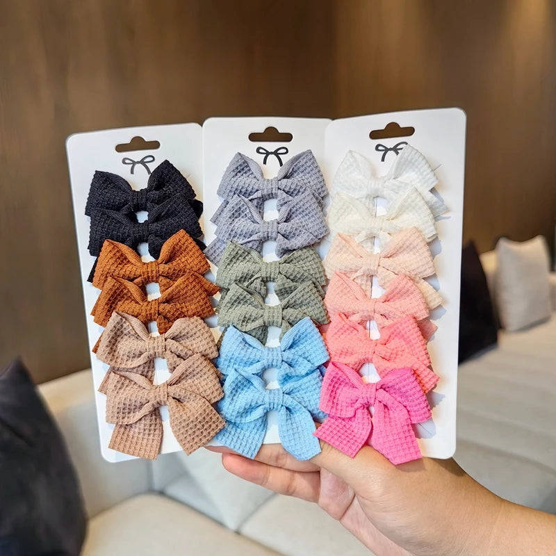 MOMSTAG 6-Piece Soft Cotton Bow Hairpin Set