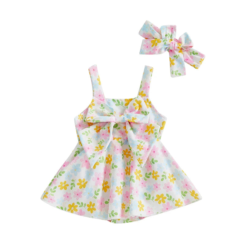 Toddler Floral Print Sleeveless Romper