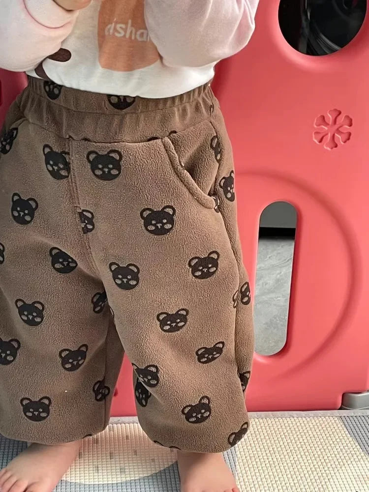 Plush Cotton Kids Winter Sweatpants 9M–6Y