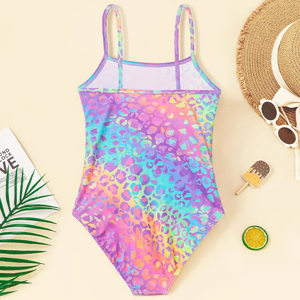 Girls' One-Piece Halter Swimsuit – Sporty, Quick-Dry Beach Bathing Suit