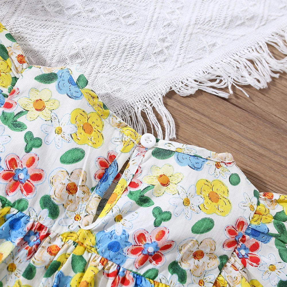 Summer Flower Print Beach Dress (Girls)