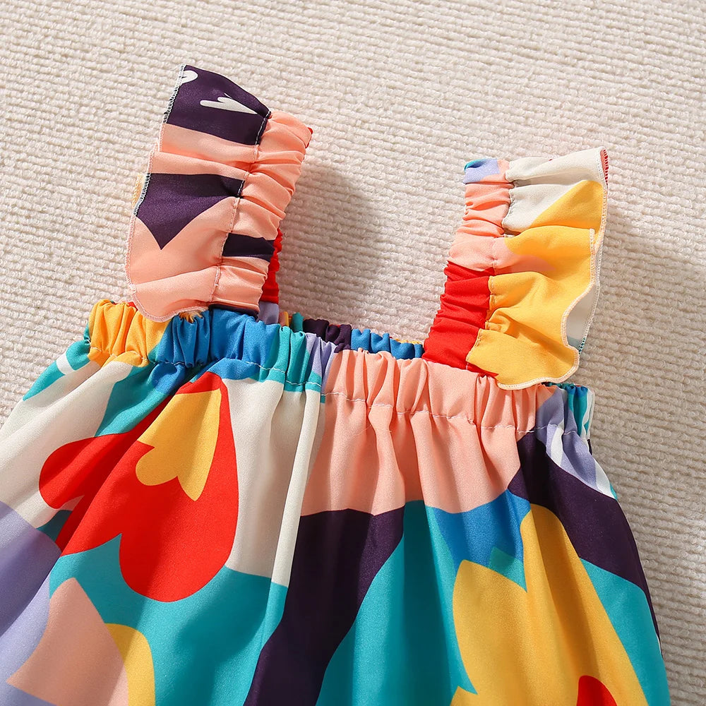 Girls' Graffiti Print Summer Set