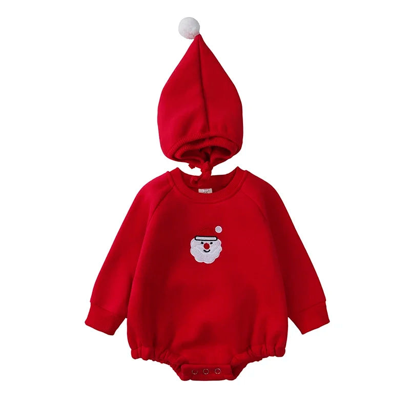 Christmas Baby Romper & Hat Set