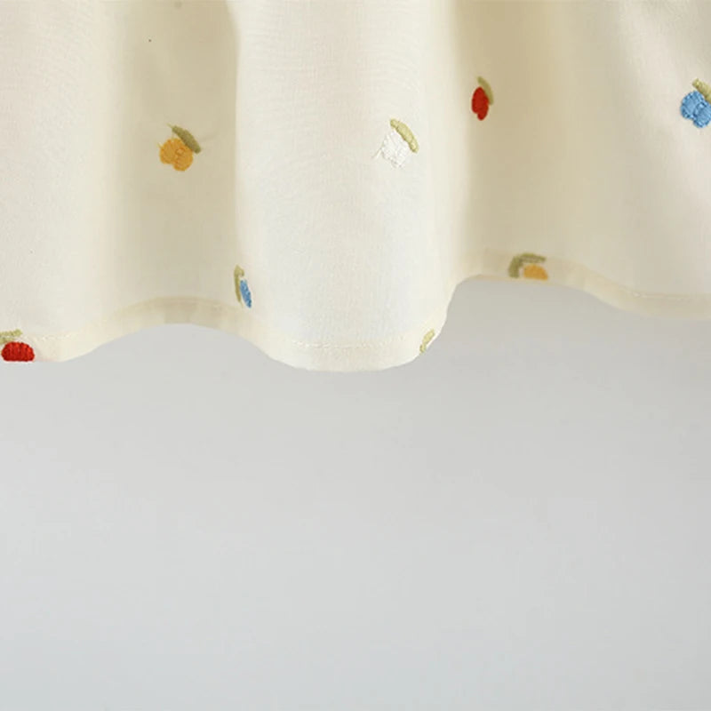 Korean Lace Flower Cotton Dress (Girls)