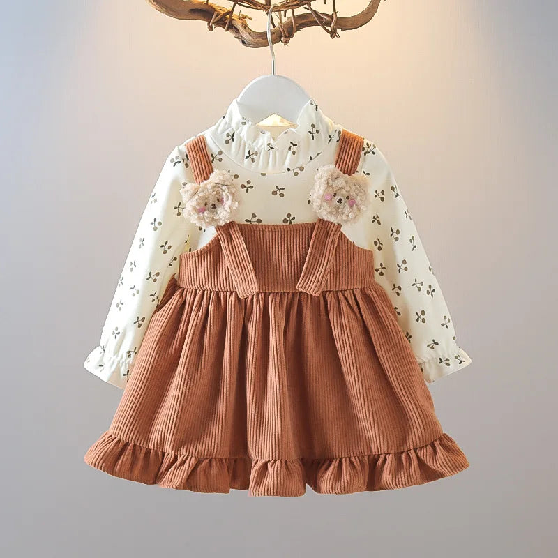 Floral Corduroy Strap Dress (Girls)