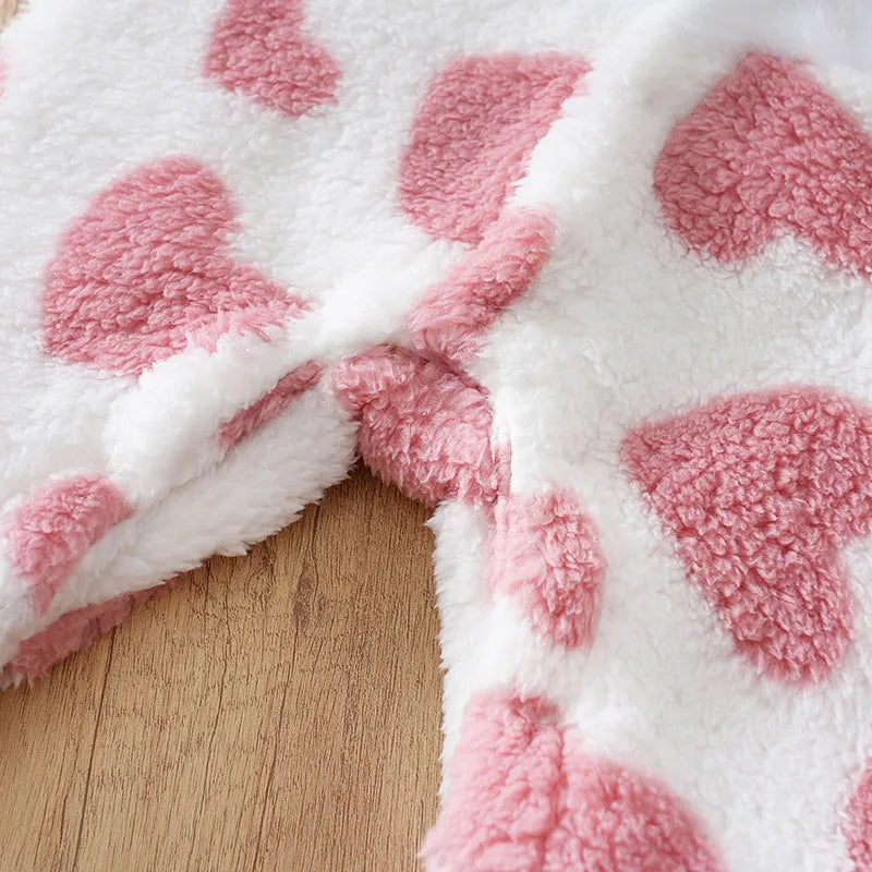 Baby Cartoon Striped Winter Onesie 0–12M