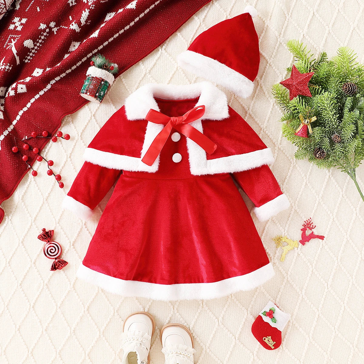 Christmas Santa Dress with Cape