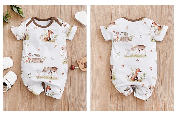 MOMSTAG Summer Cartoon Animal Print Bodysuit