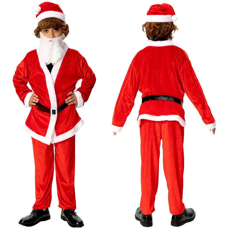 Boys Santa Costume Christmas Trousers & Belt for Kids