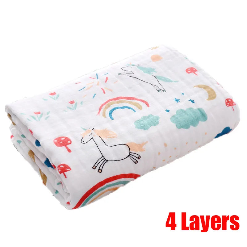 MOMSTAG 6-Layer Gauze Cotton Baby Bath Towel & Washcloth Set