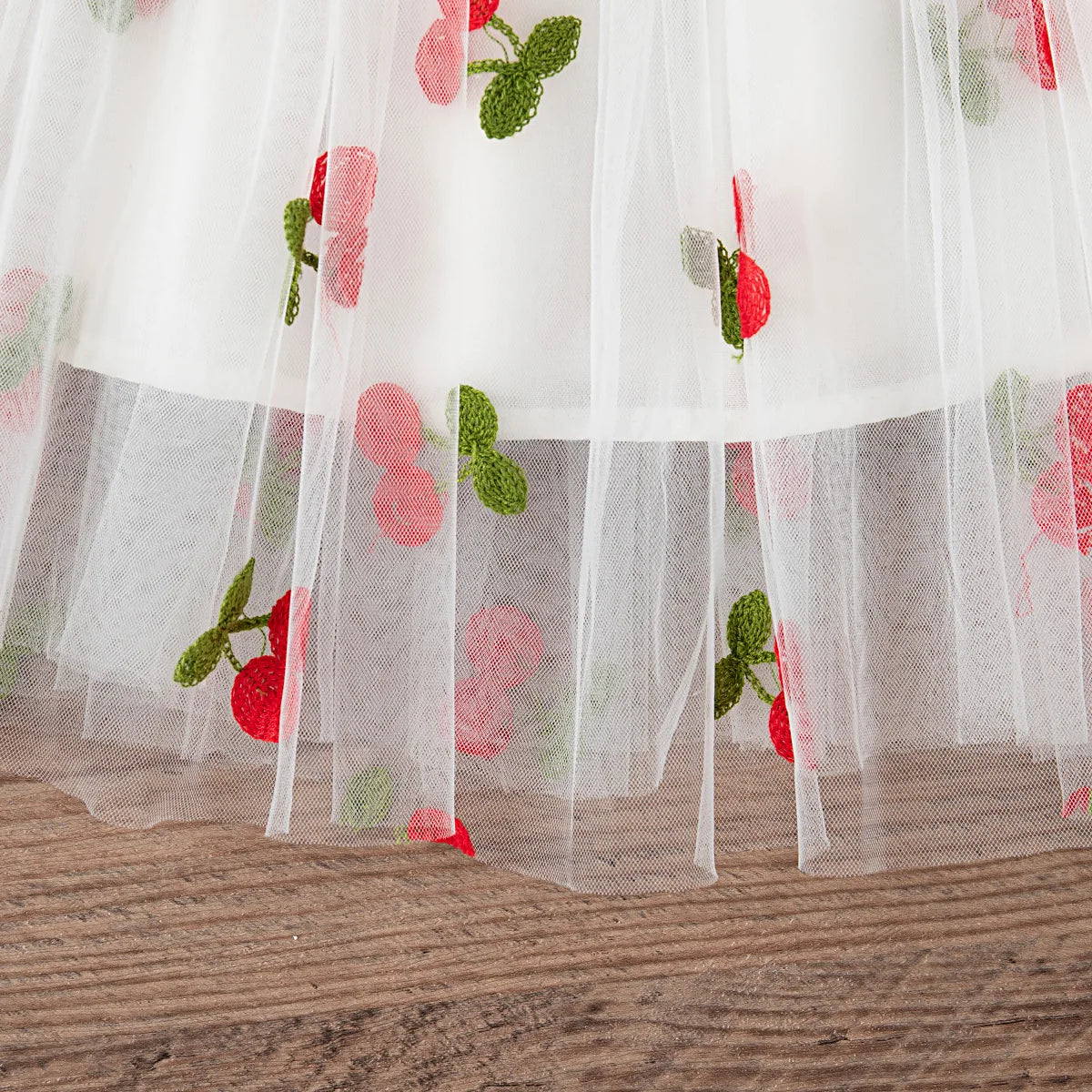 Fruit & Flower Print Princess Dress with Bow Back for Birthday & Party