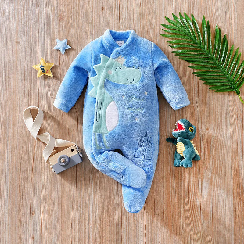 Baby Dinosaur Warm Jumpsuit 0–18M