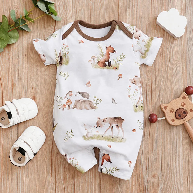 MOMSTAG Summer Cartoon Animal Print Bodysuit
