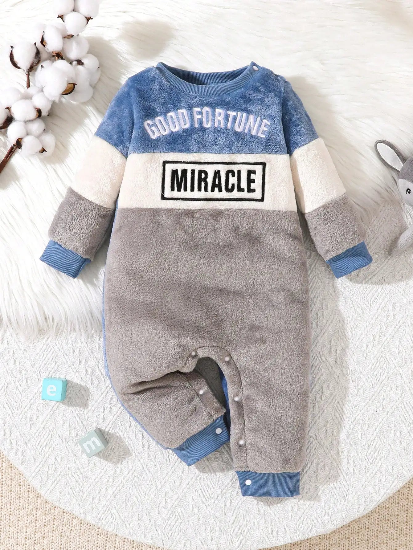Baby Plush Winter Jumpsuit Boys 3-12M