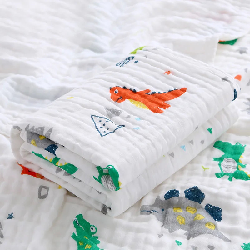MOMSTAG 6-Layer Gauze Cotton Baby Bath Towel & Washcloth Set
