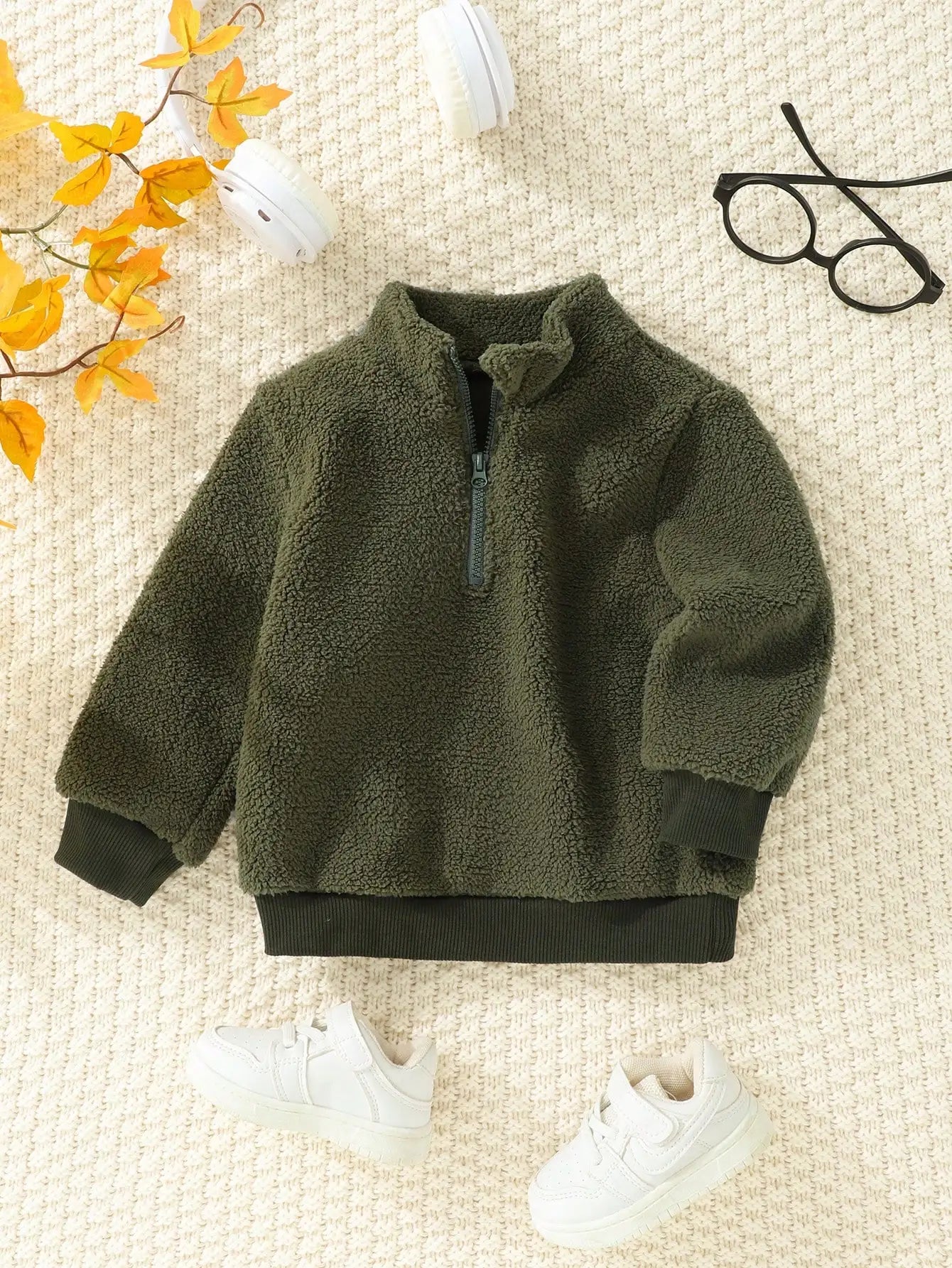 Baby Boys Military Green Winter Sweatshirt