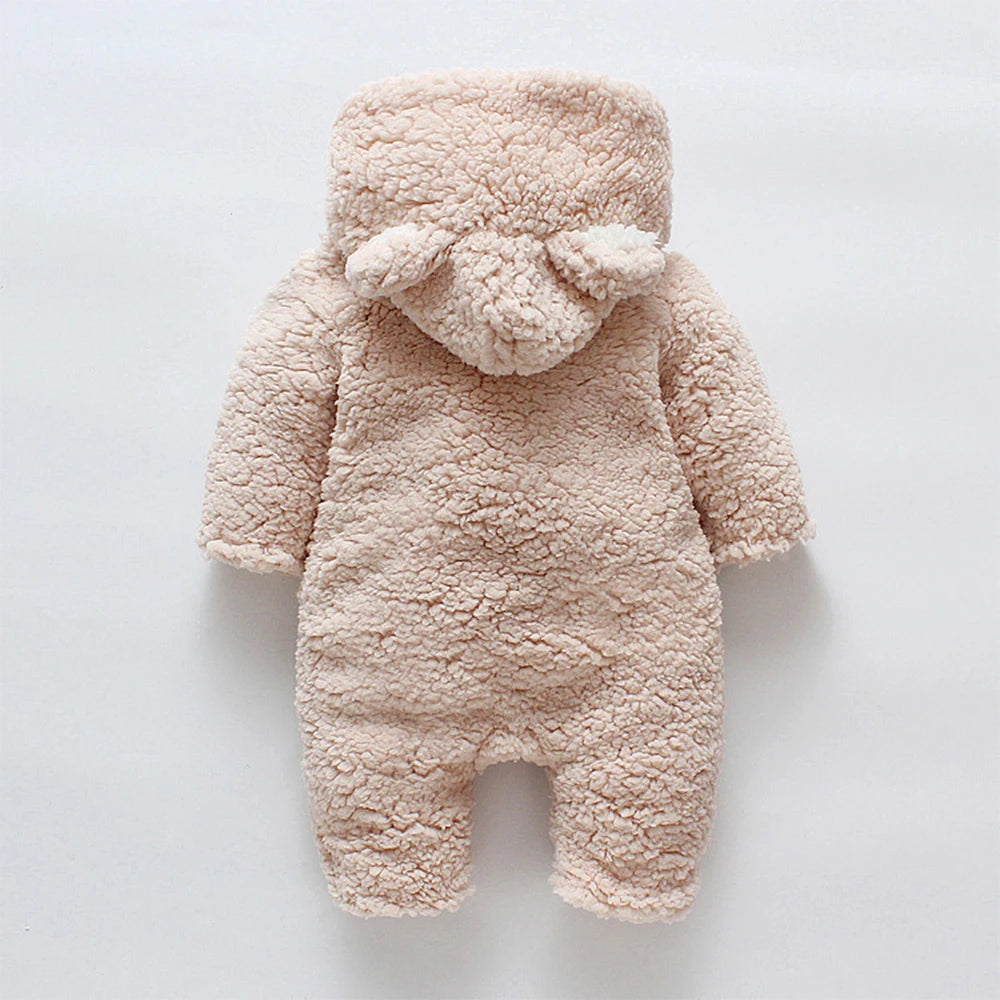 Baby Cotton Plush Bear Winter Jumpsuit 3-18M