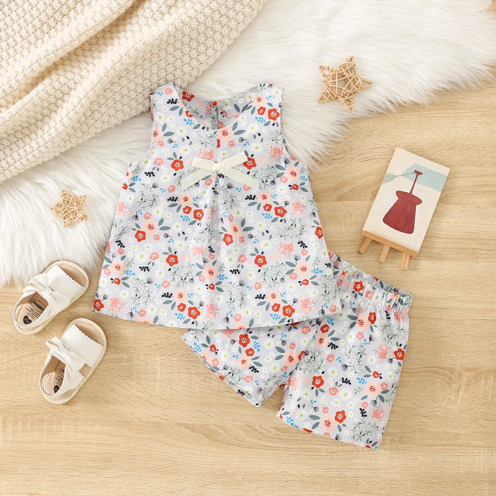 Floral Sleeveless Top & Shorts Set (Girls)