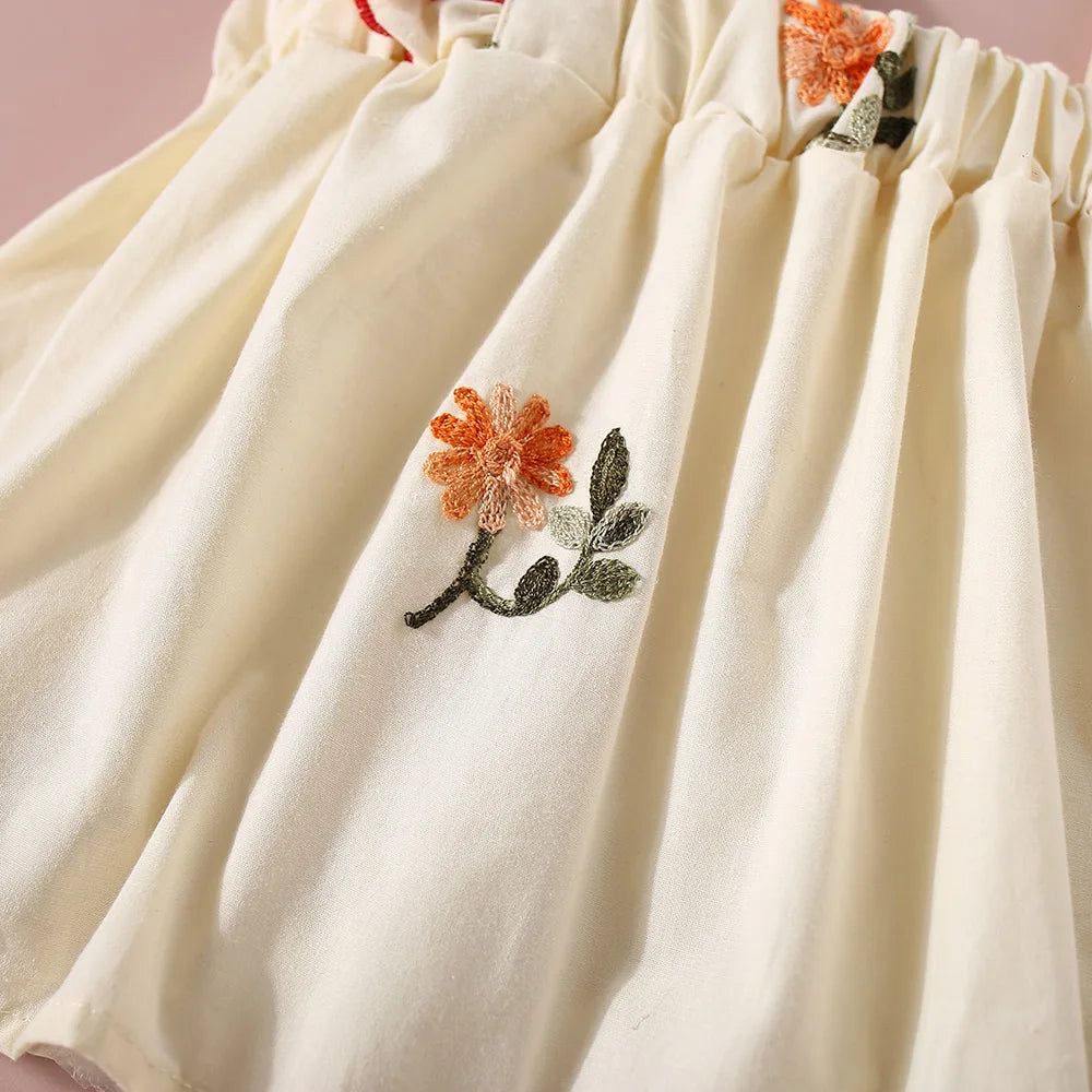 Toddler Girl Summer Set – Cotton Floral Flying Sleeve Top & Shorts