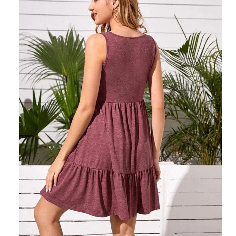 MOMSTAG Maternity Button Pocket Dress - Office Casual