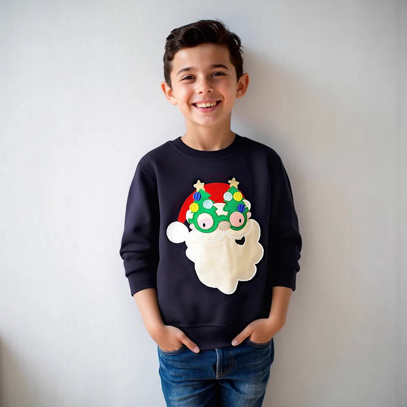 Santa Claus Sweatshirt for Boys – Cotton Pullover