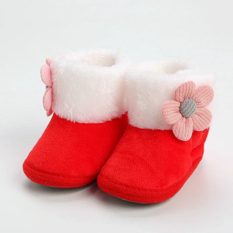 Solid Baby Booties with Pompom