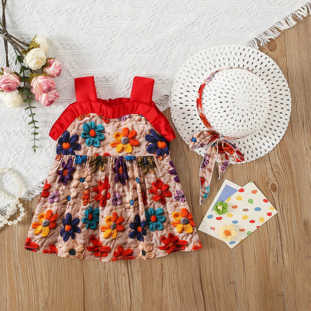 Flower Print Dress Set (Girls)