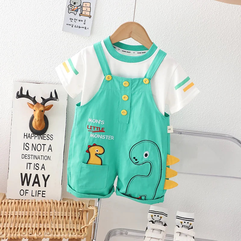 Cartoon T-Shirt & Shorts Set (Boys)