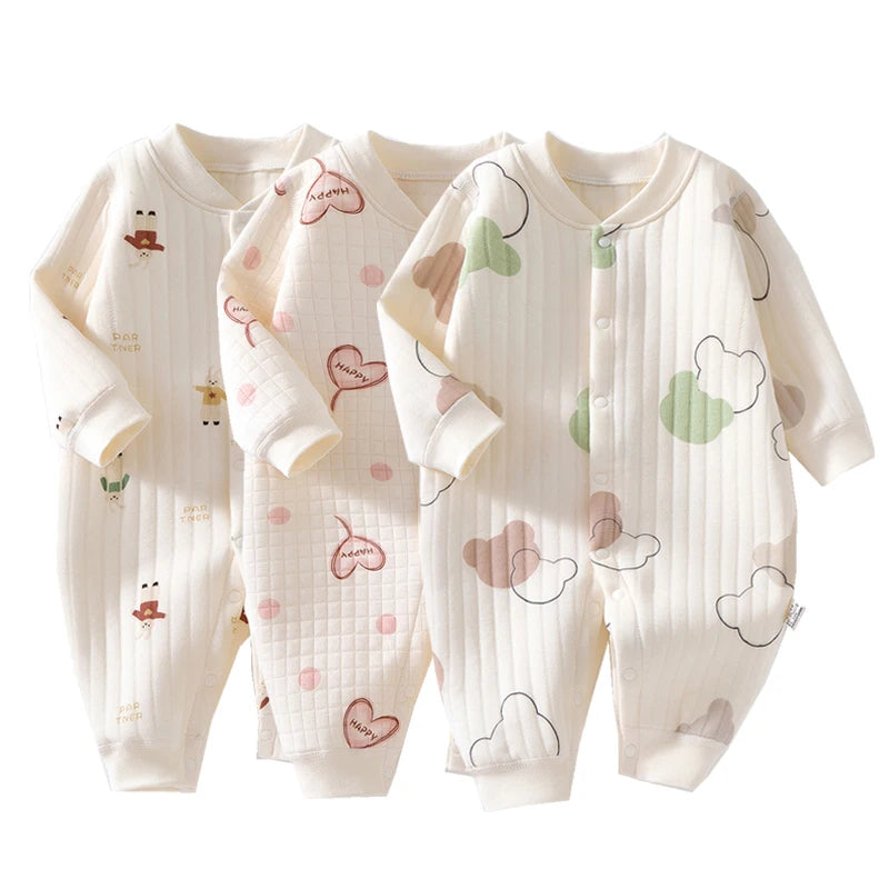 3-Layer Cotton Baby Romper