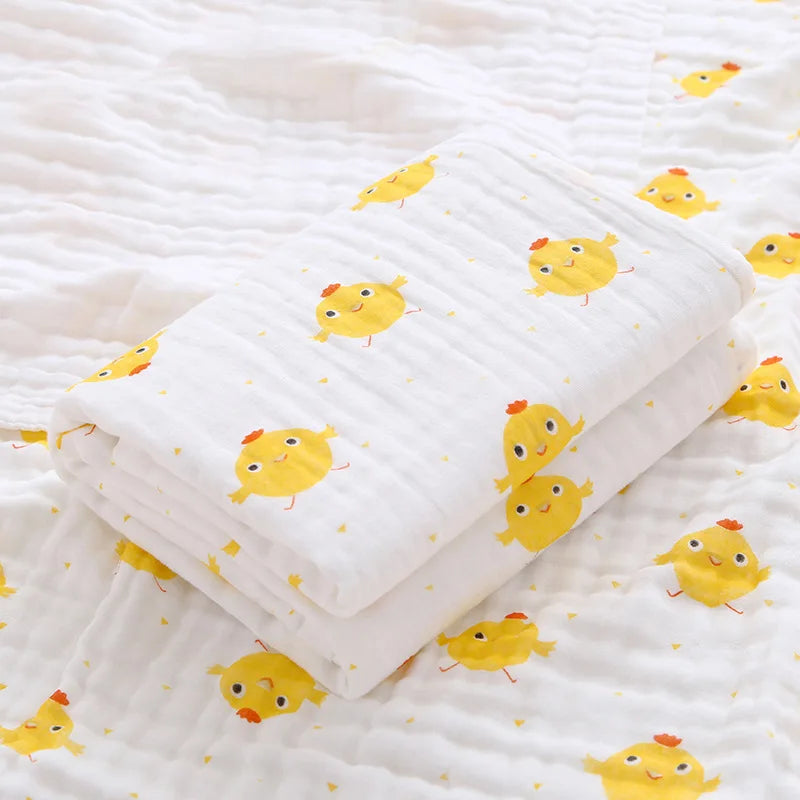 MOMSTAG 6-Layer Gauze Cotton Baby Bath Towel & Washcloth Set