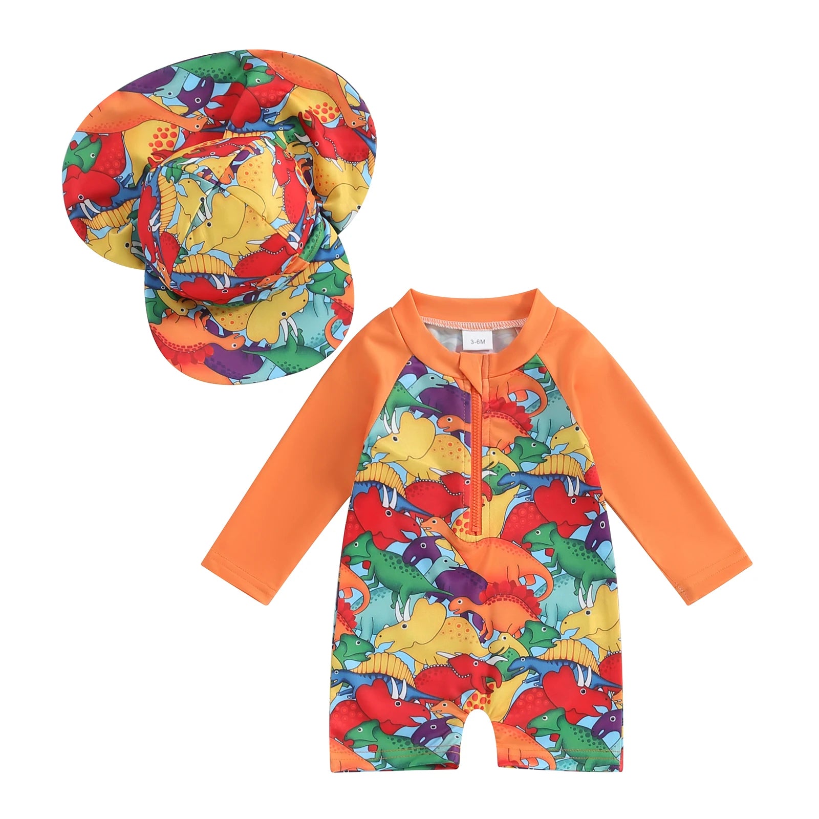 Floral or Tropical Long Sleeve Suit with Hat
