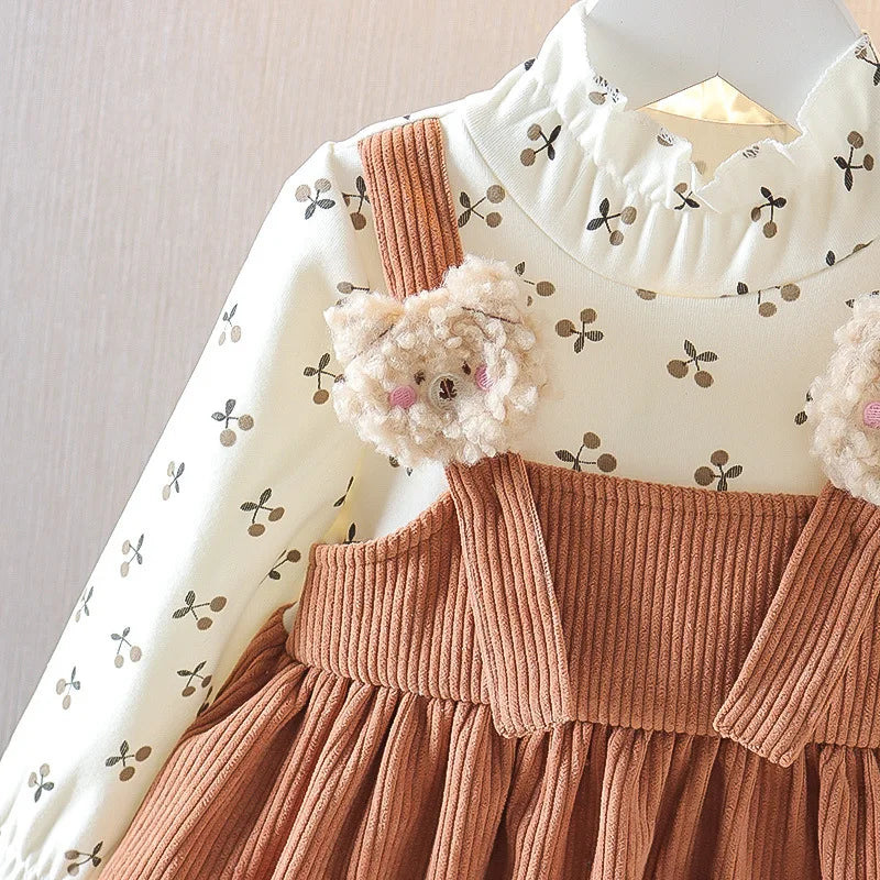 Floral Corduroy Strap Dress (Girls)