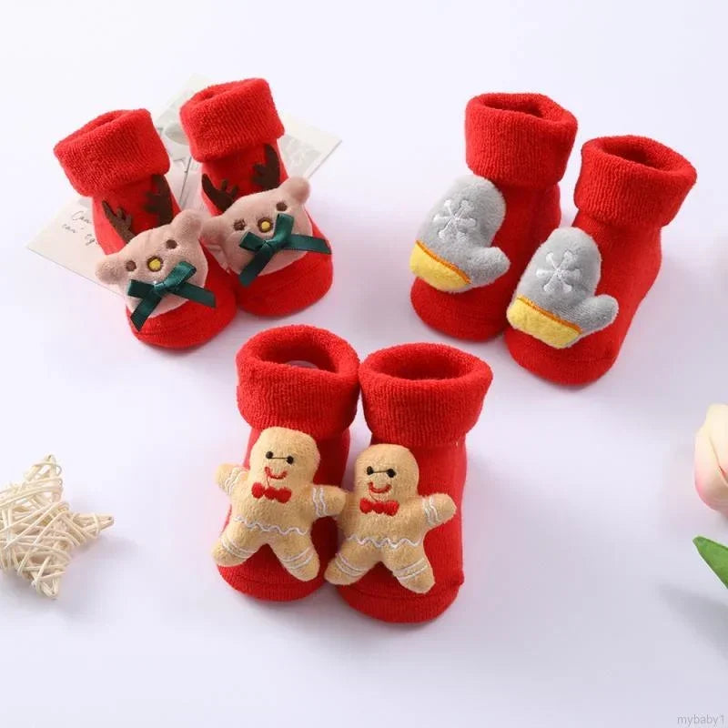 Knitted Santa Baby Cotton Socks