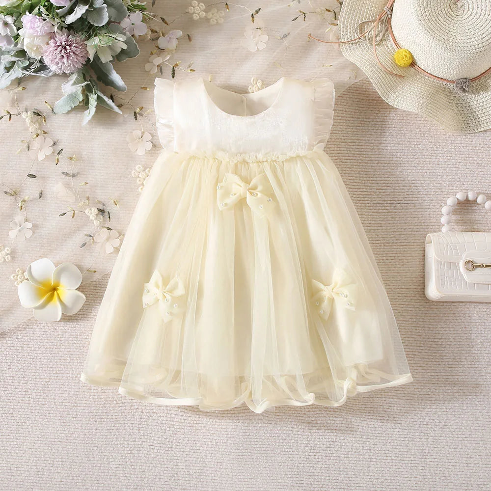 Bow Mesh Princess Style Dress