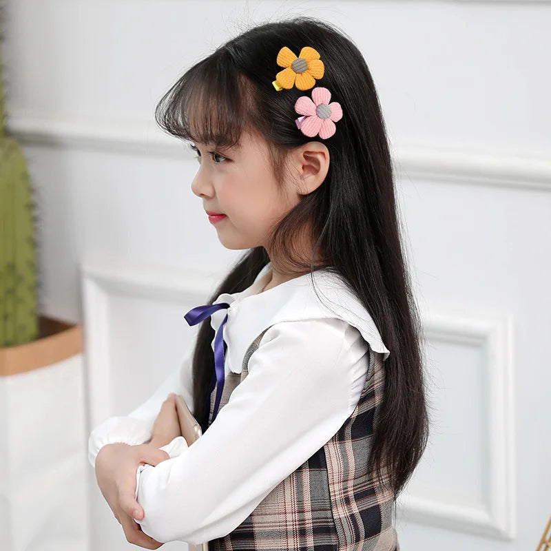 MOMSTAG 14-Piece Cute Fabric Flower Hair Clip Set