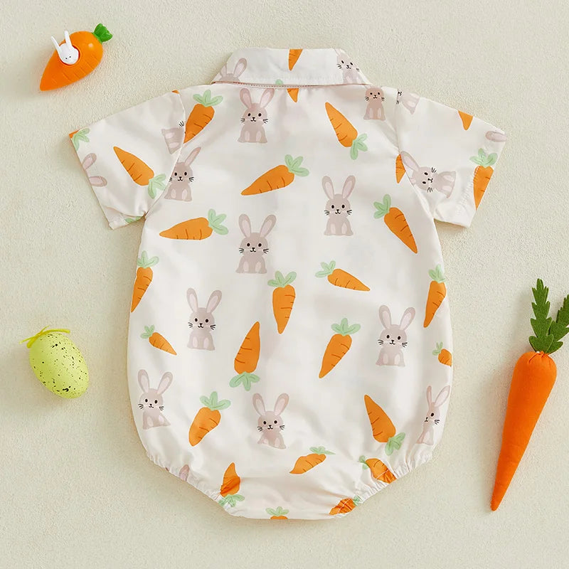 Infant Easter Outfit Lapel Collar Bodysuit