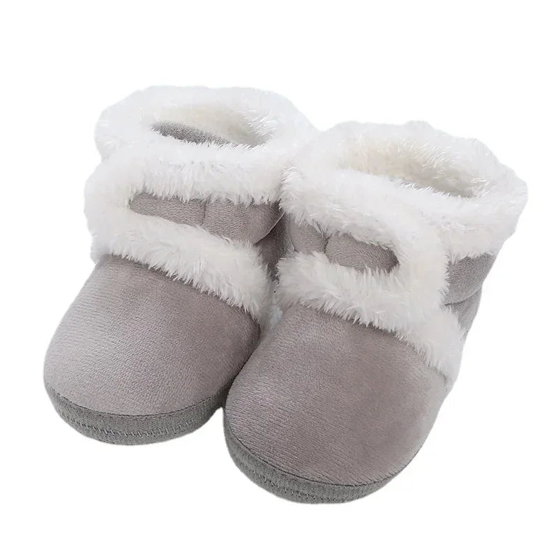Solid Baby Booties with Pompom