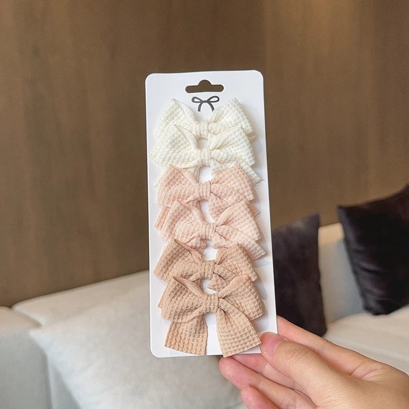 MOMSTAG 6-Piece Soft Cotton Bow Hairpin Set